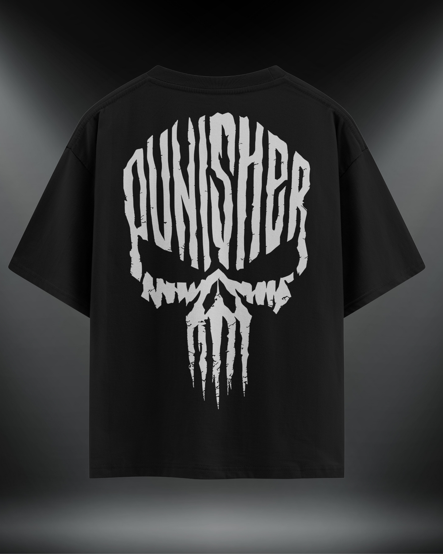 Punisher Reflektör Baskılı Motorcu Tişört – Regular Fit- Emorpi®