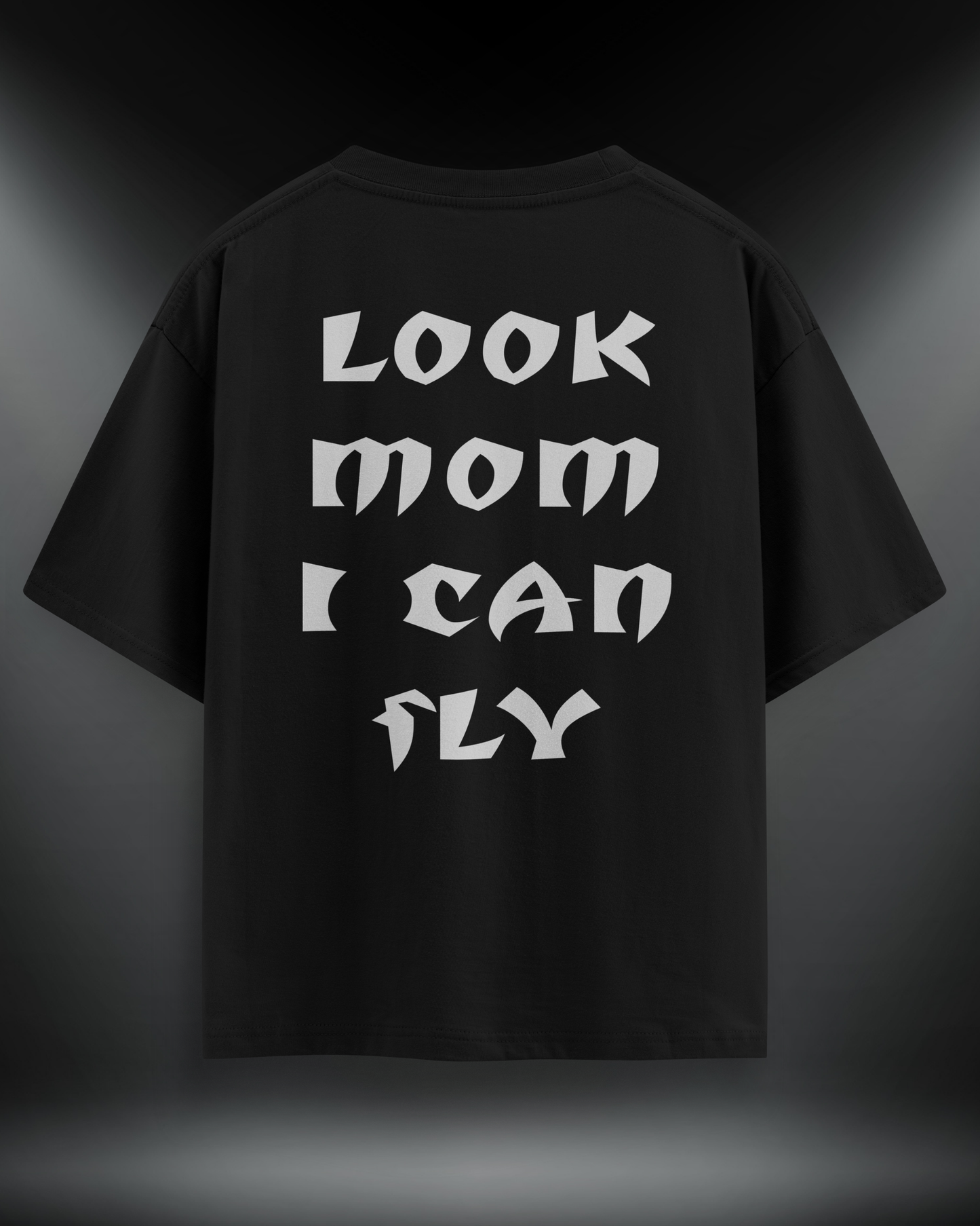 Look Mom I Can Fly Reflektör Baskılı Motorcu Tişört – Regular Fit- Emorpi®