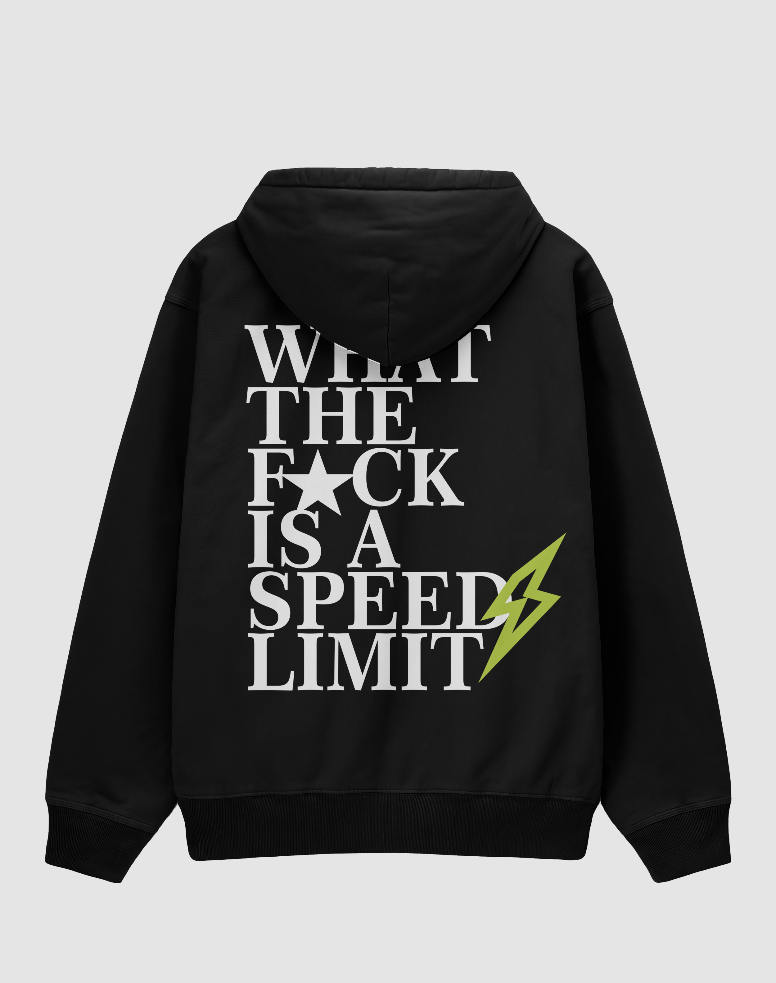 F*CK SPEED LIMIT Baskılı 3 İplik Oversize Hoodie – EMORPİ