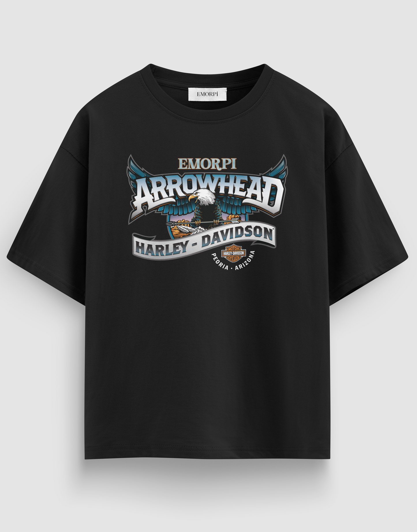 Arrowhead Baskılı Regular Fit Motorcu Tişört
