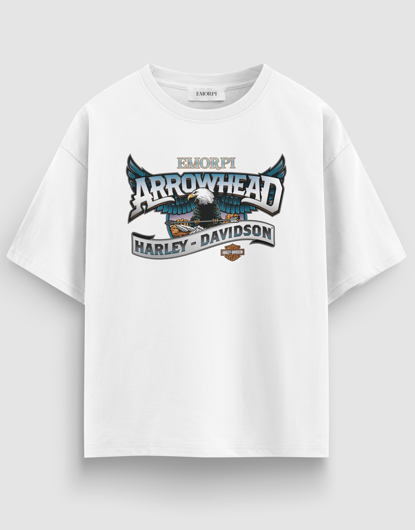 Arrowhead Baskılı Regular Fit Motorcu Tişört