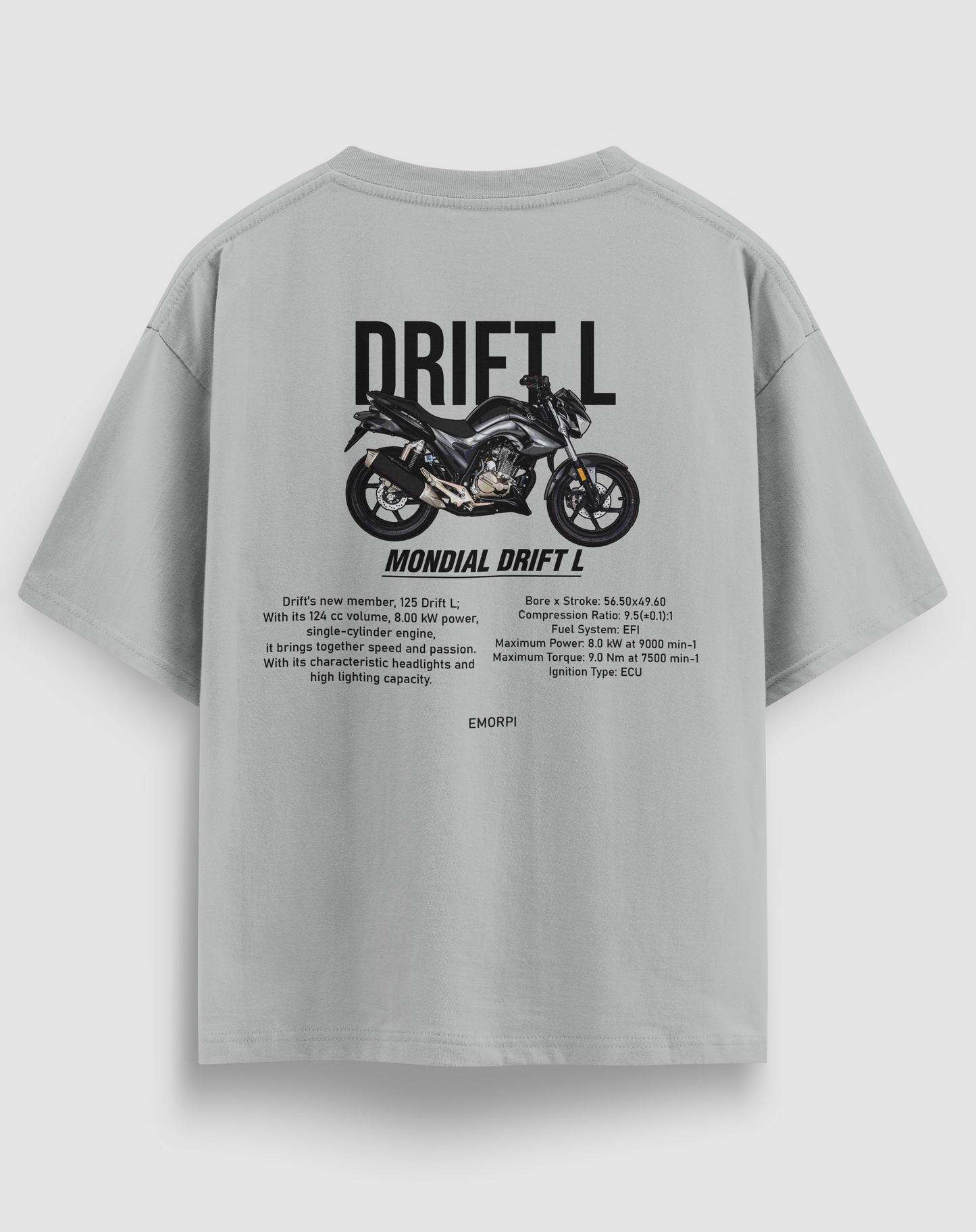 Drift-L Motorcu Tişört – Regular Fit, Tasarım Baskı | Emorpi®
