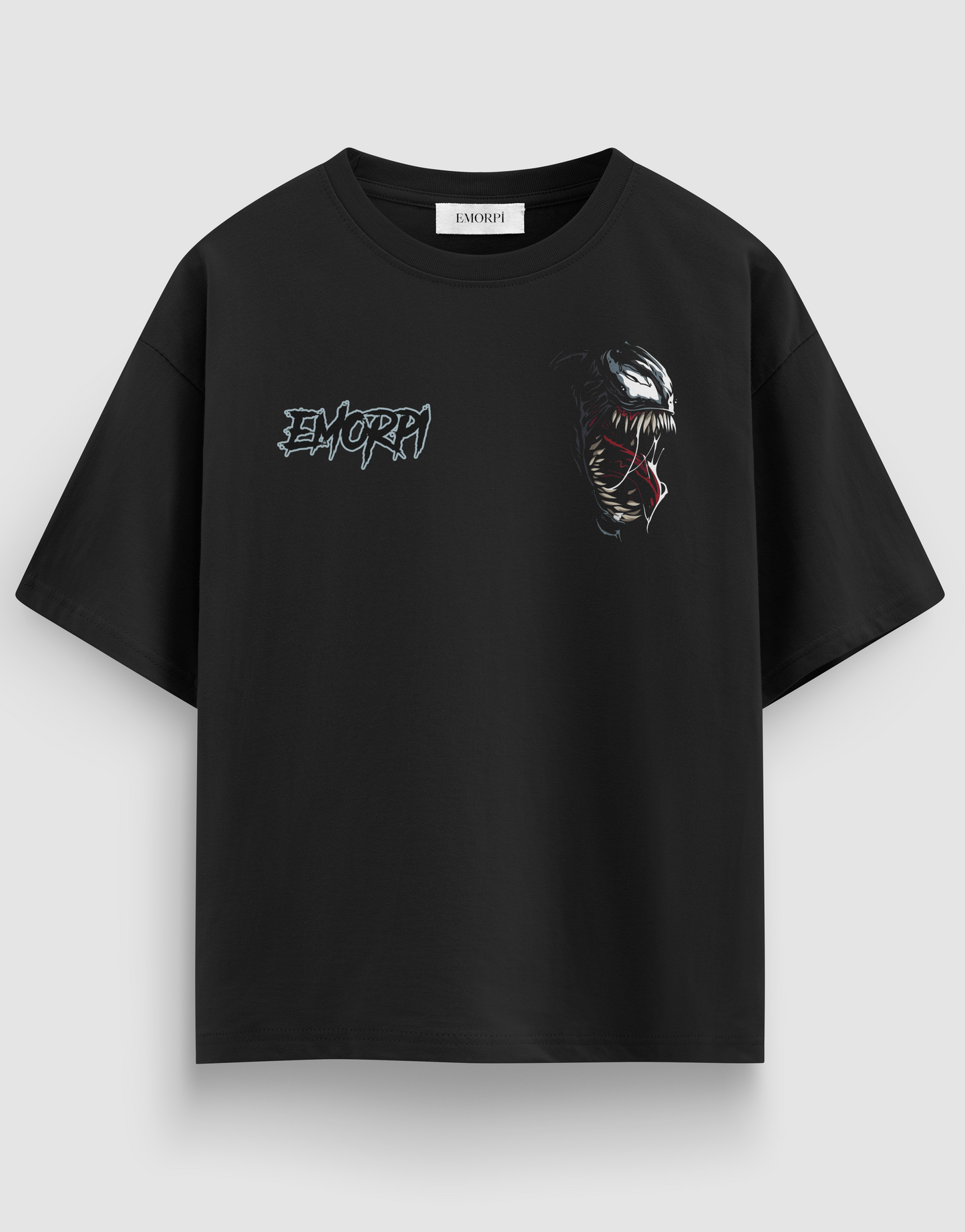 Venom Biker Motorcu Tişört – Siyah / Beyaz / Gri / Bej – Regular Fit | Emorpi®