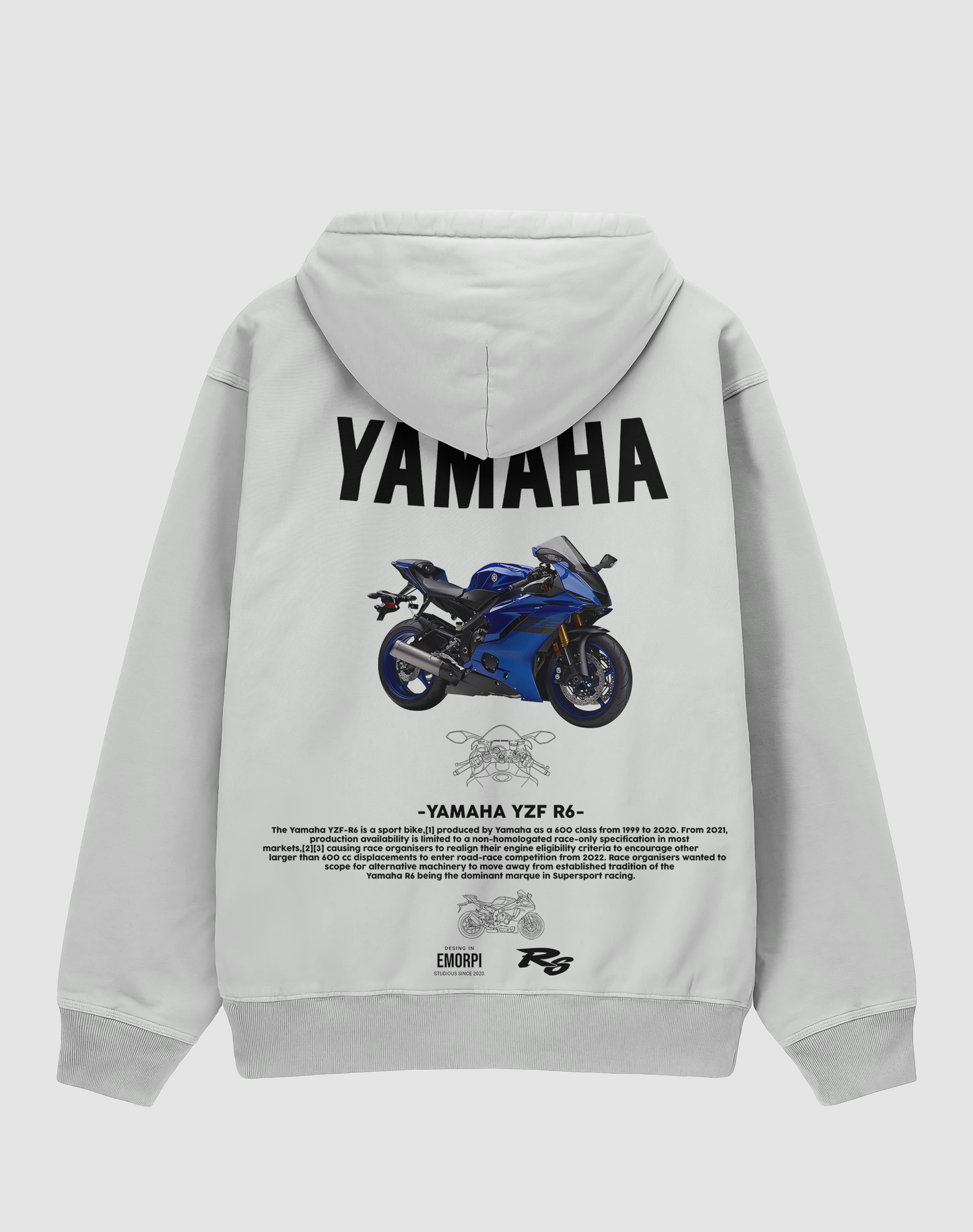 R6 3 İplik Şardonlu Oversize Hoodie