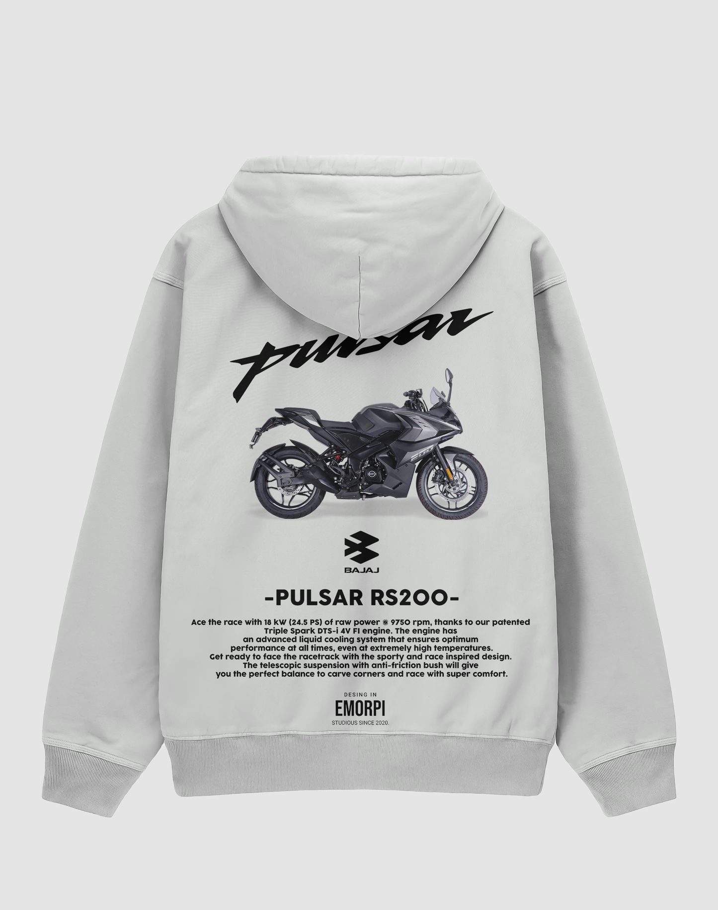 Pulsar RS200 3 İplik Şardonlu Oversize Hoodie
