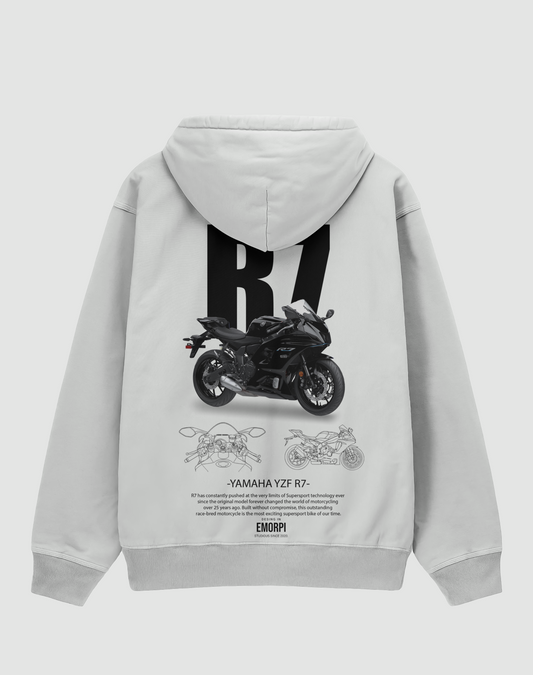 R7 3 İplik Şardonlu Oversize Hoodie