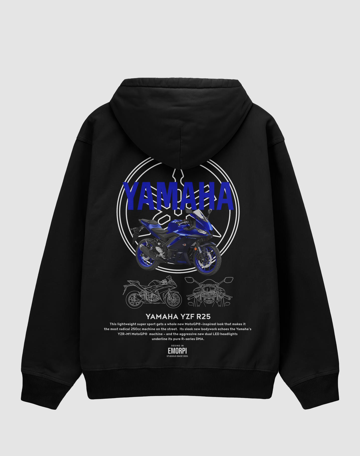 R25 3 İplik Şardonlu Oversize Hoodie