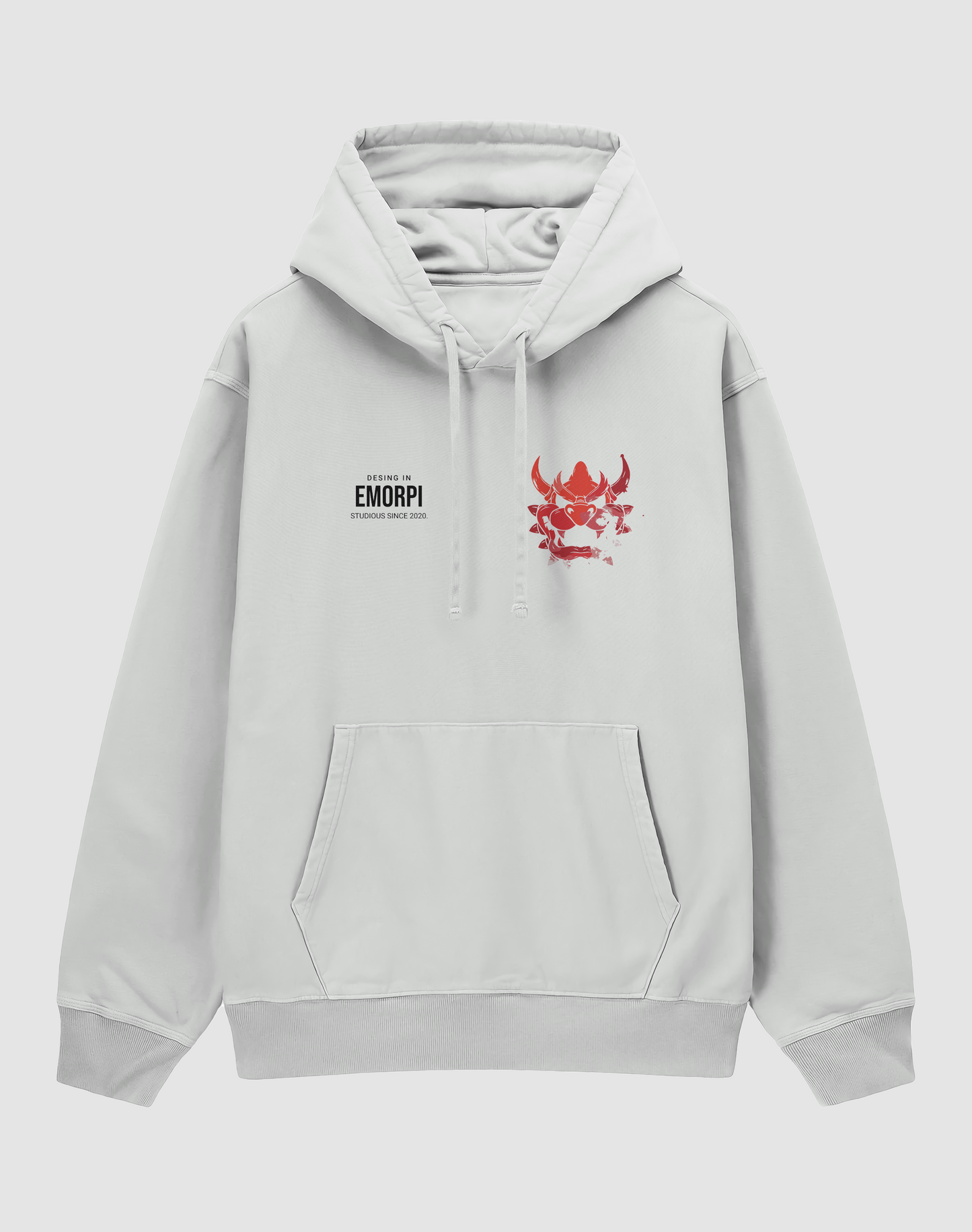 BY EMORPİ BOWSER Baskılı 3 İplik Şardonlu Oversize Hoodie