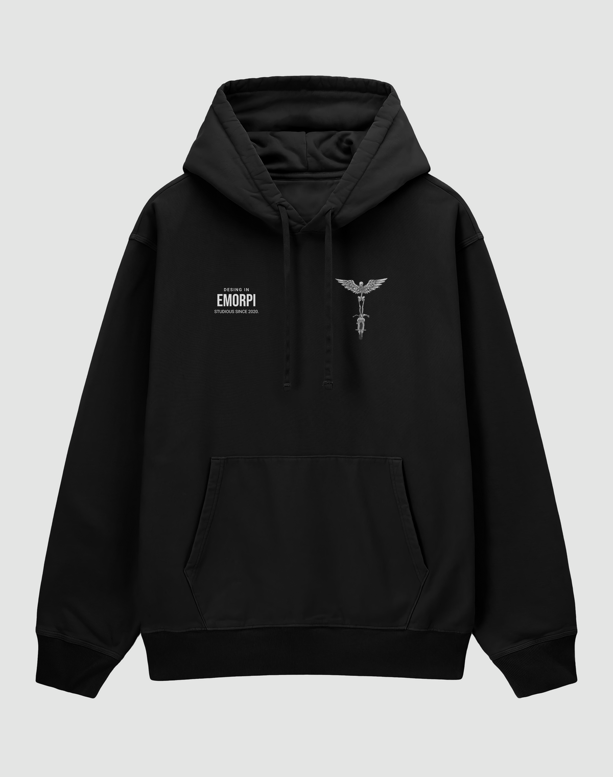 Location baskılı oversize hoodie, siyah, önden görünüm
