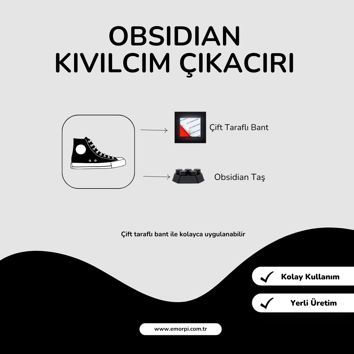 Obsidian Kıvılcım Çıkarıcı Taş Ayakkabılar için