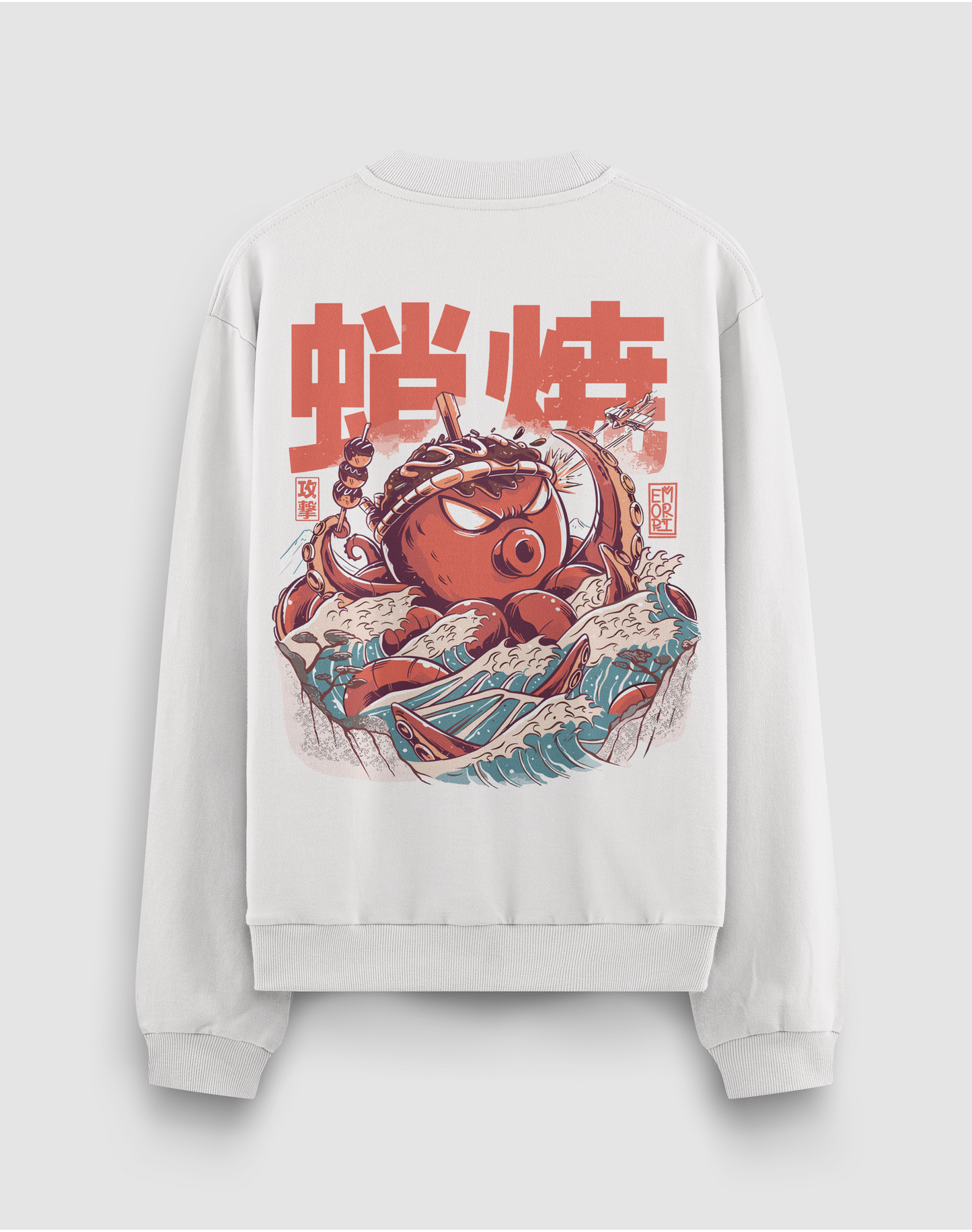 BY EMORPİ AHTAPOT 3 İplik Şardonlu Oversize Sweatshirt