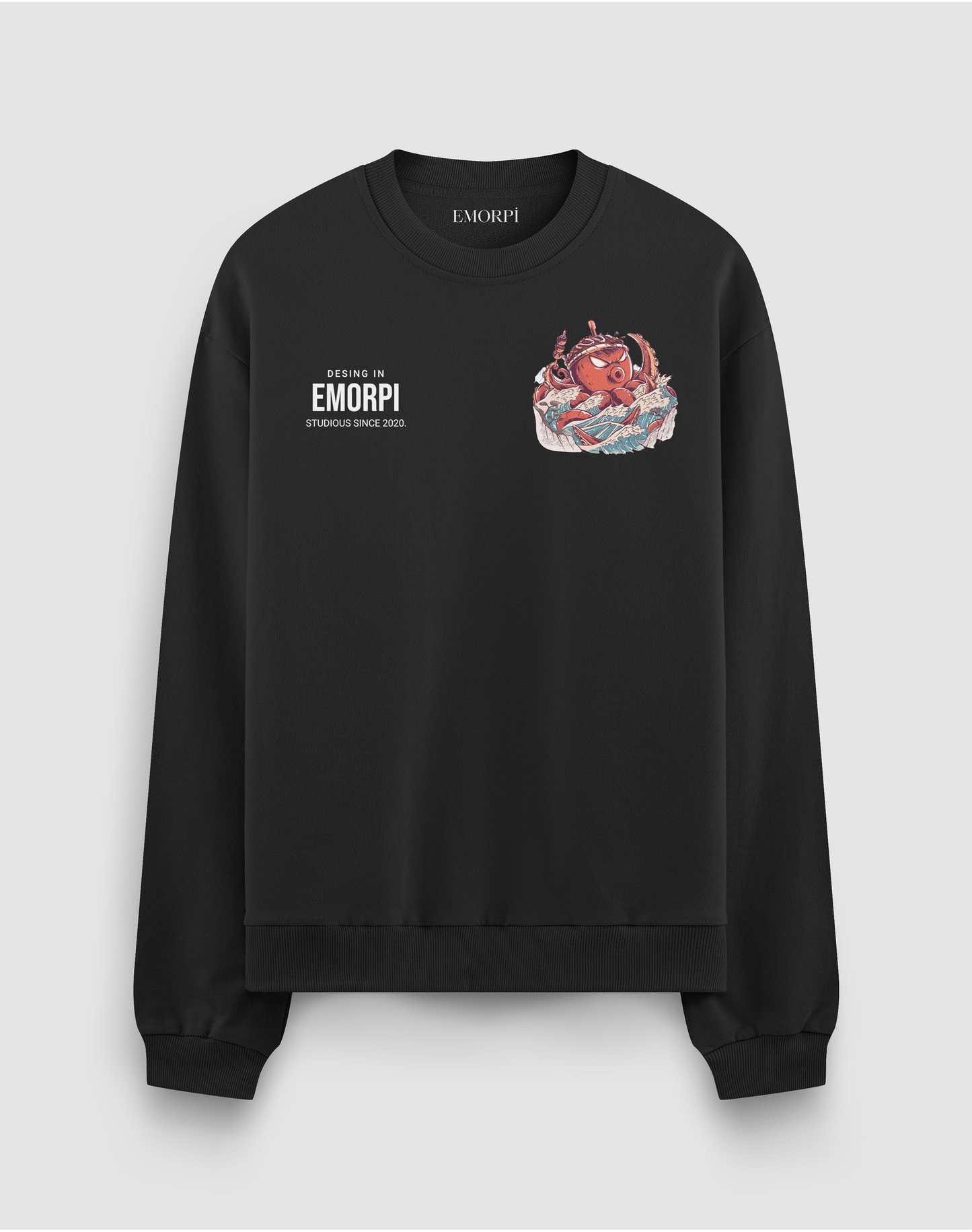 BY EMORPİ AHTAPOT 3 İplik Şardonlu Oversize Sweatshirt
