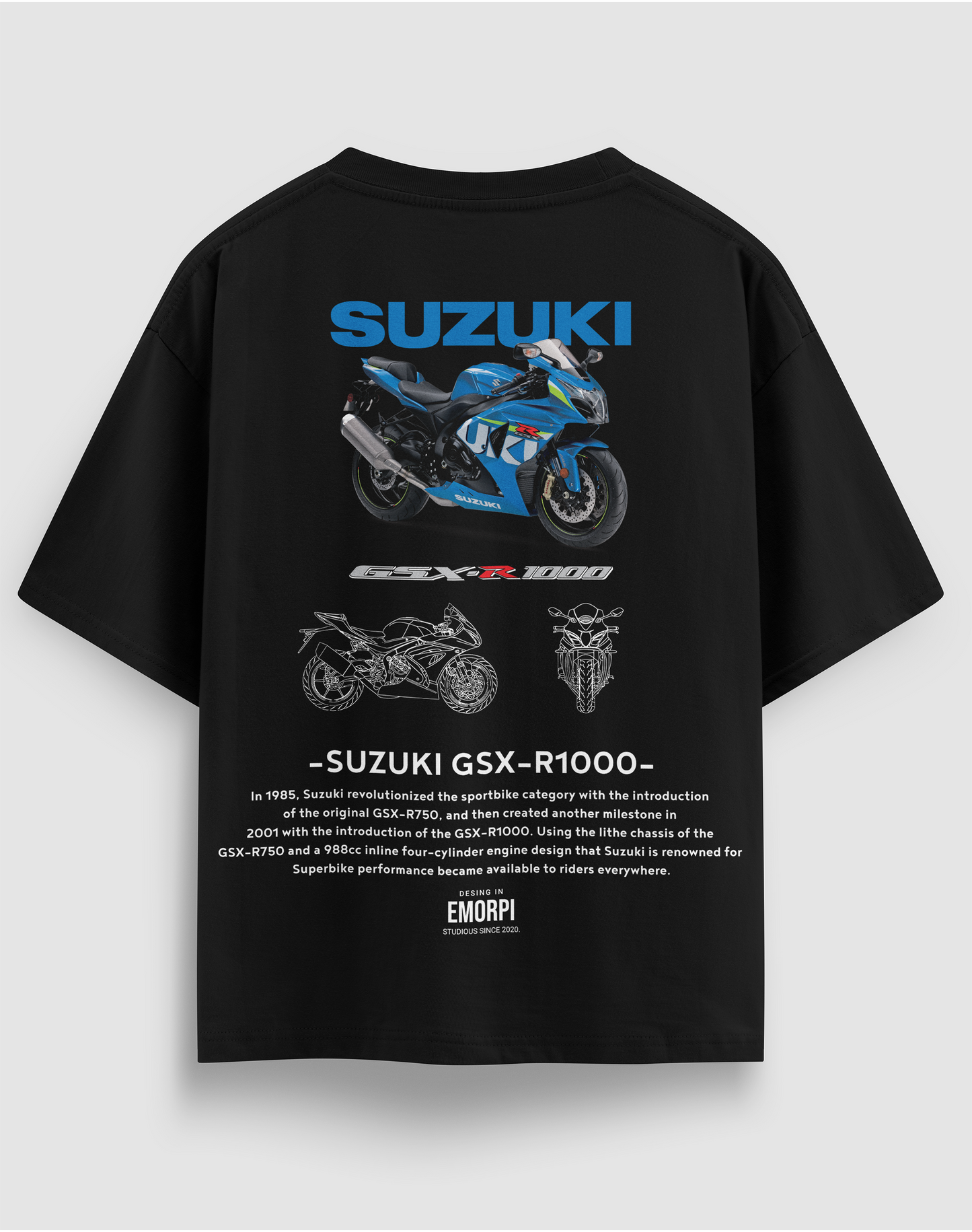 GSX-R1000 Baskılı Regular Fit Motorcu Tişörtü