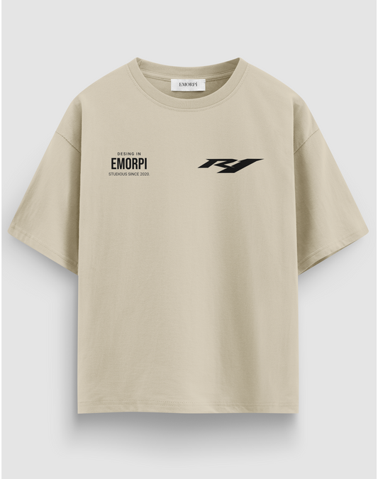 R1 Baskılı Regular Fit Motorcu Tişörtü