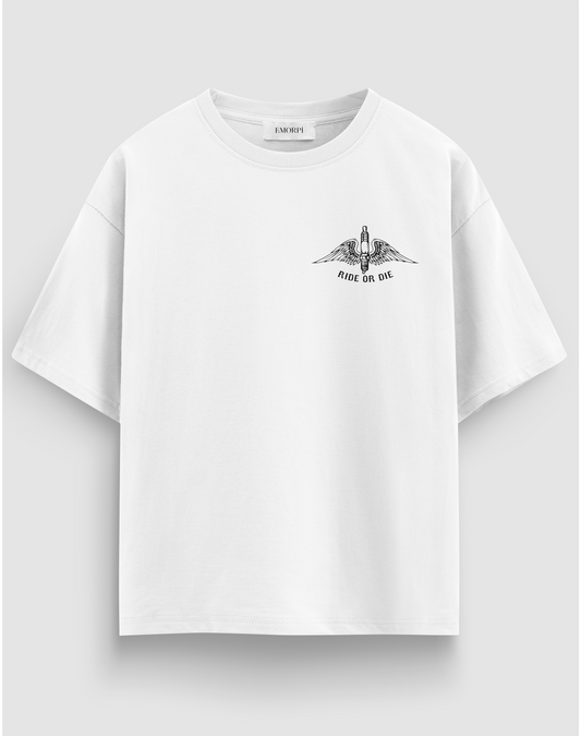 Ride Or Die Baskılı Regular Fit Motorcu Tişörtü