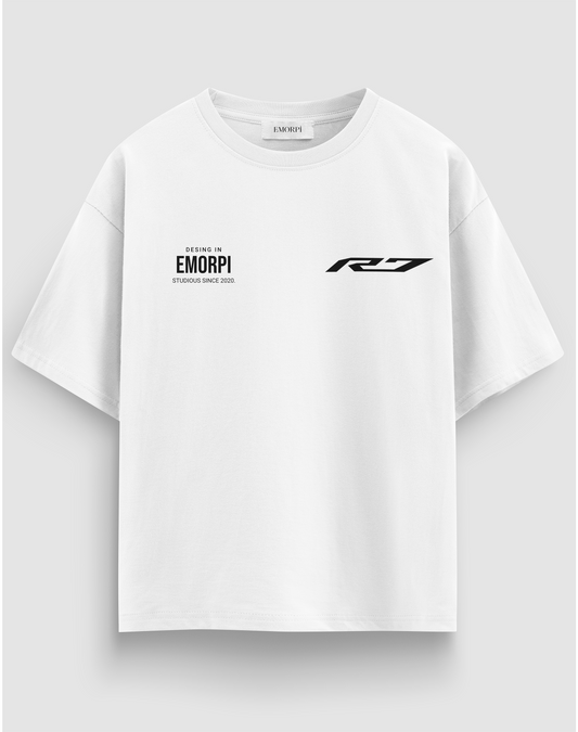 R7 Baskılı Regular Fit Motorcu Tişörtü