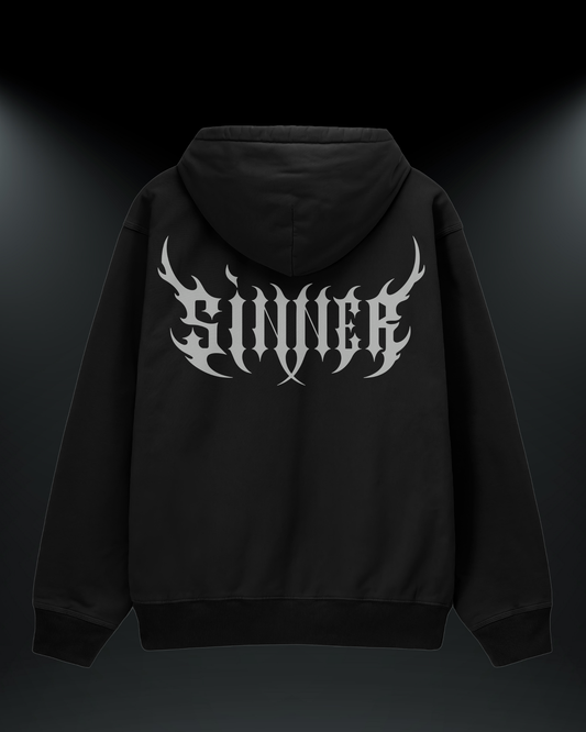 Sinner Baskılı Reflektörlü 3 İplik Oversize HOODIE