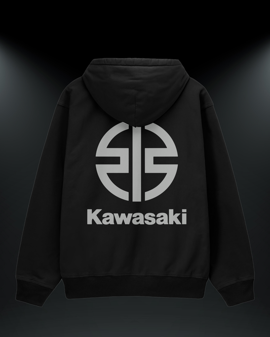 Kawasaki Baskılı Reflektörlü 3 İplik Oversize HOODIE
