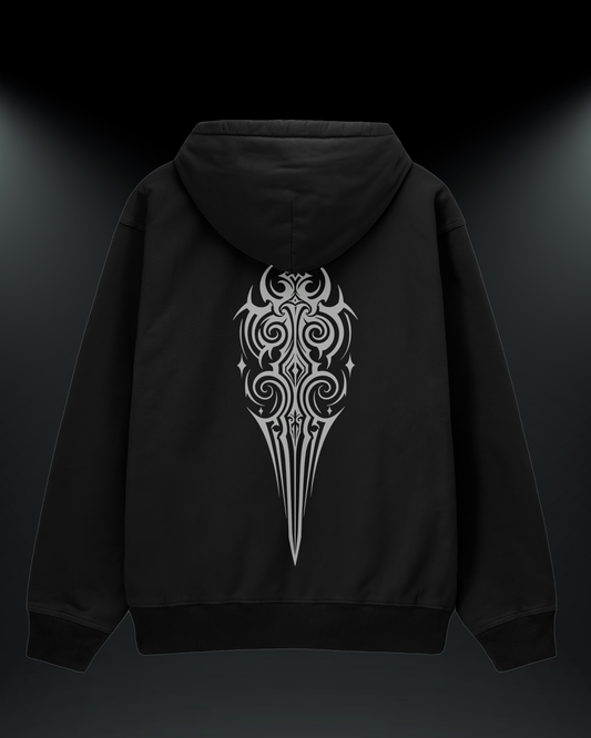 Sword Baskılı Reflektörlü 3 İplik Oversize HOODIE