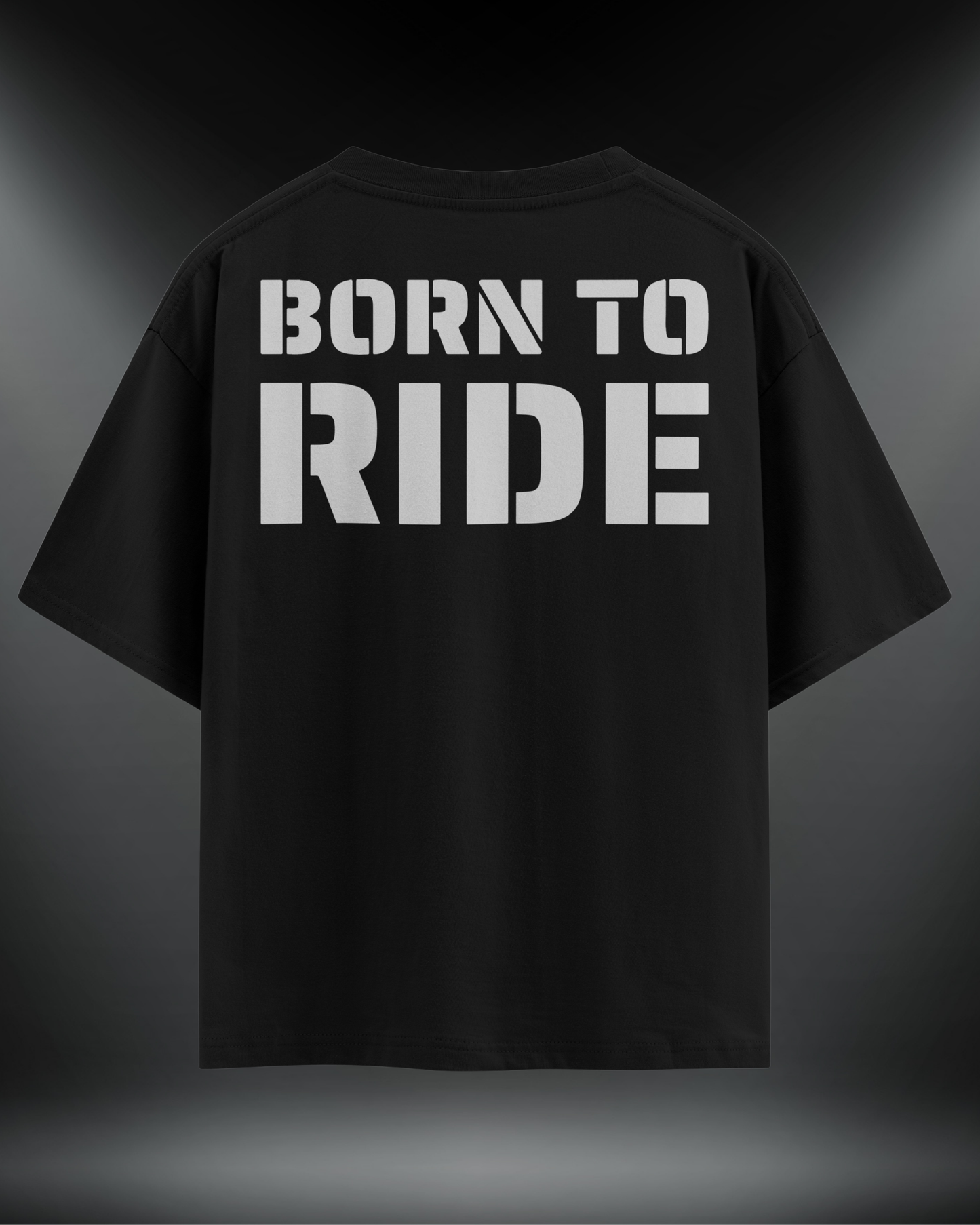 Born To Ride Baskılı Reflektör Baskılı Motorcu Tişört – Regular Fit- Emorpi®