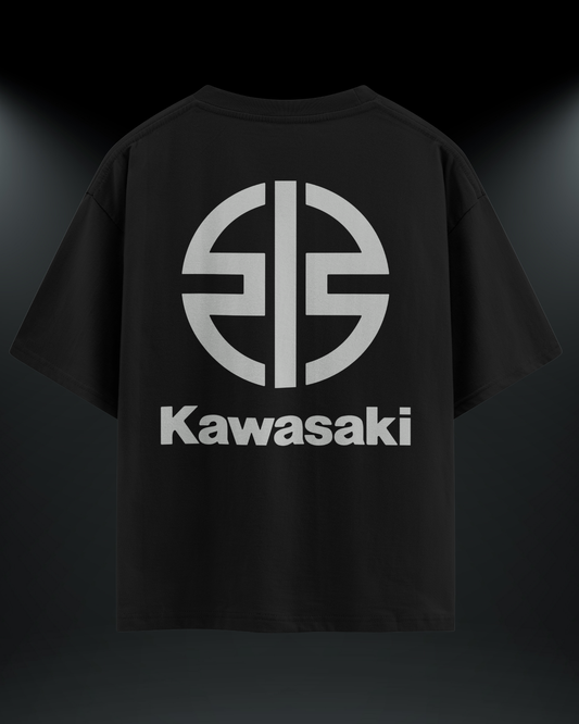 Kawasaki Reflektör Baskılı Motorcu Tişört – Regular Fit- Emorpi®