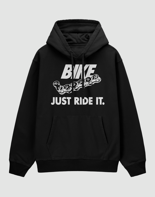 BIKE IT Baskılı 3 İplik Oversize Hoodie