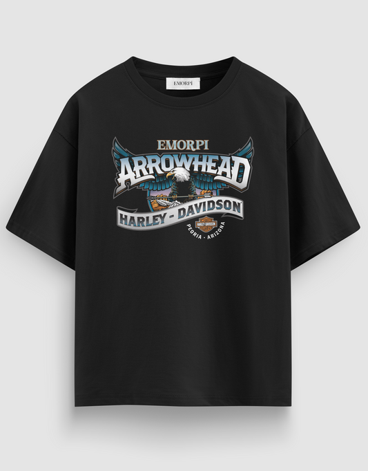 Arrowhead Baskılı Regular Fit Motorcu Tişört