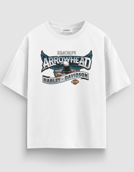 Arrowhead Baskılı Regular Fit Motorcu Tişört