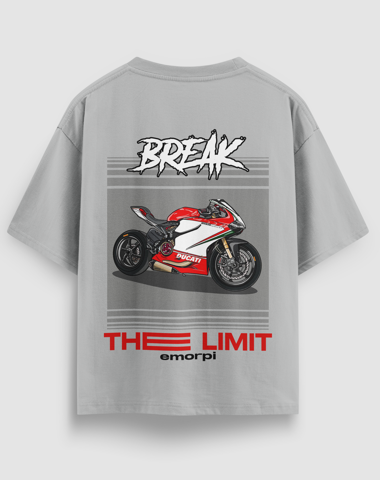 Break the Limit Baskılı Regular Fit Motorcu Tişört