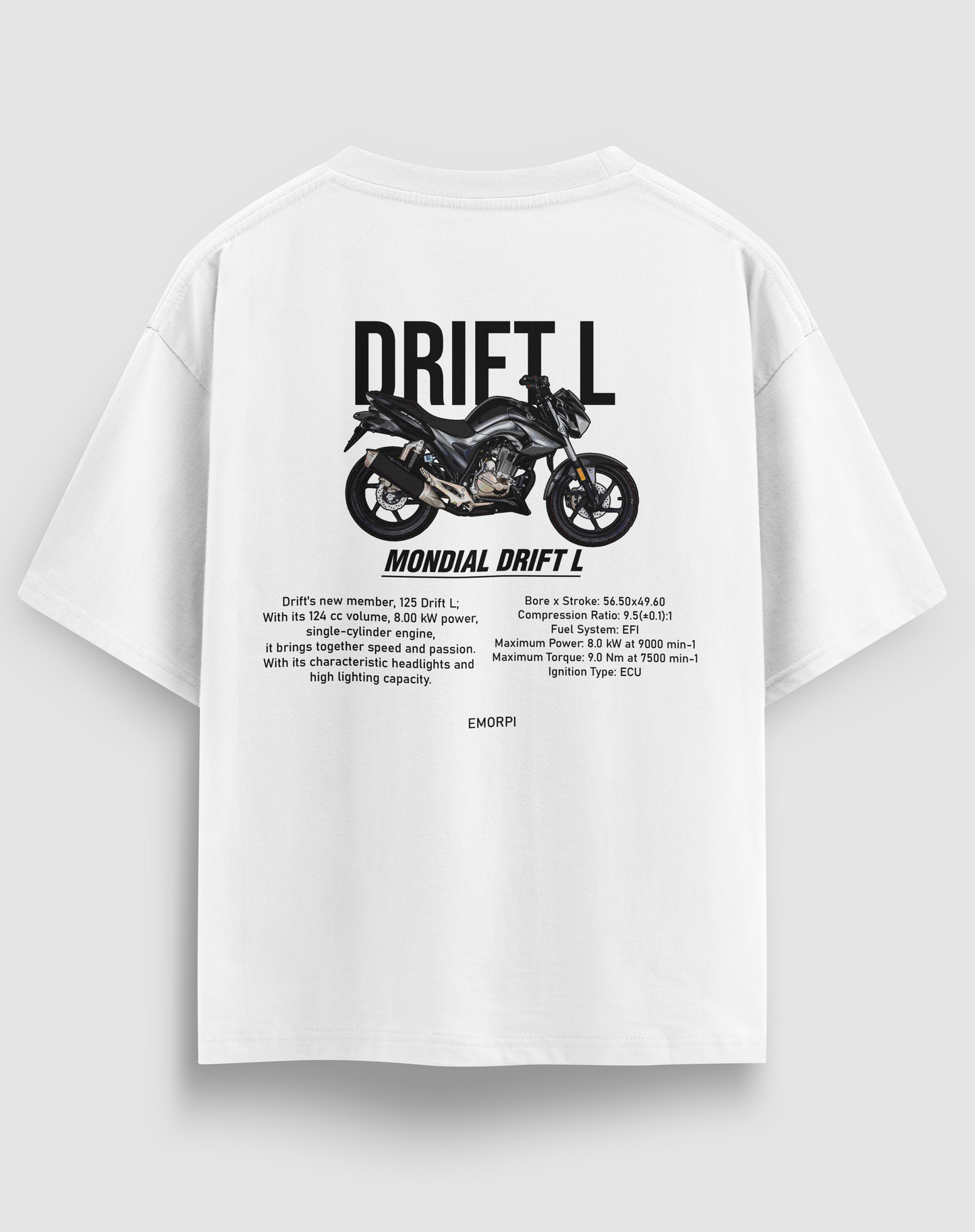 Drift-L Motorcu Tişört – Regular Fit, Tasarım Baskı | Emorpi®