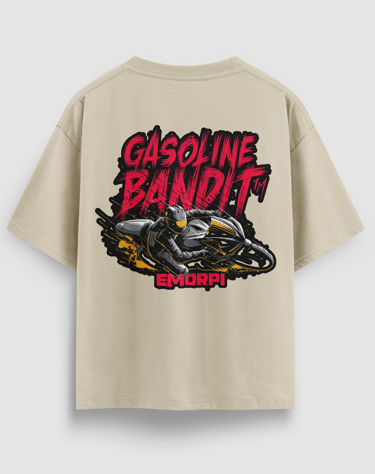 Gasoline Bandit Baskılı Regular Fit Motorcu Tişört