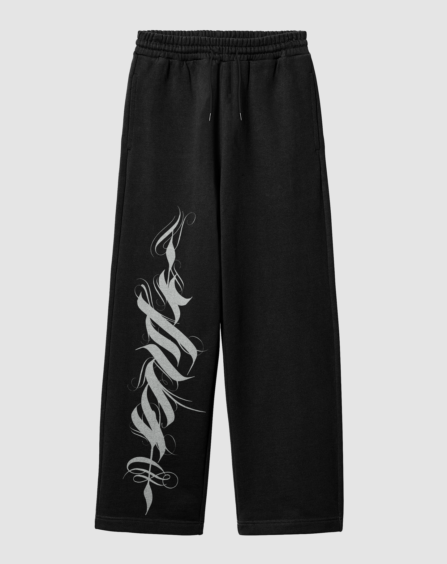 Hat Baskılı Siyah Rahat Kalıp Arka Cepli Eşofman Altı