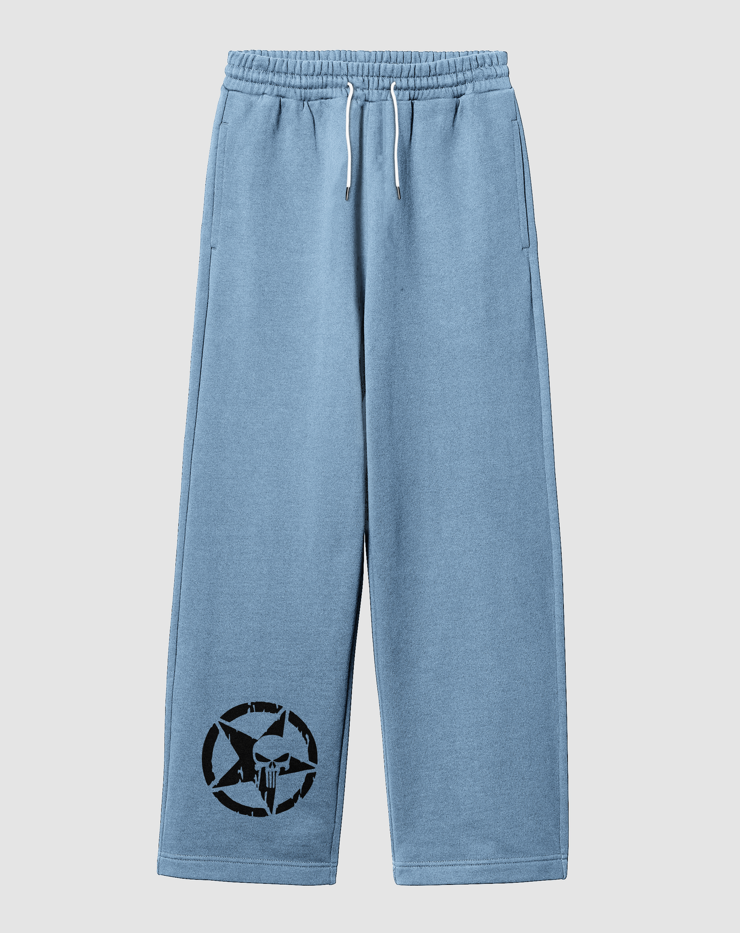 Skuar Baskılı Açık Mavi Rahat Kalıp Arka Cepli Eşofman Altı