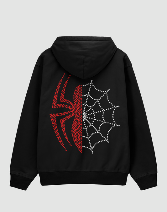Spider Taş Baskılı 3 İplik Oversize HOODIE