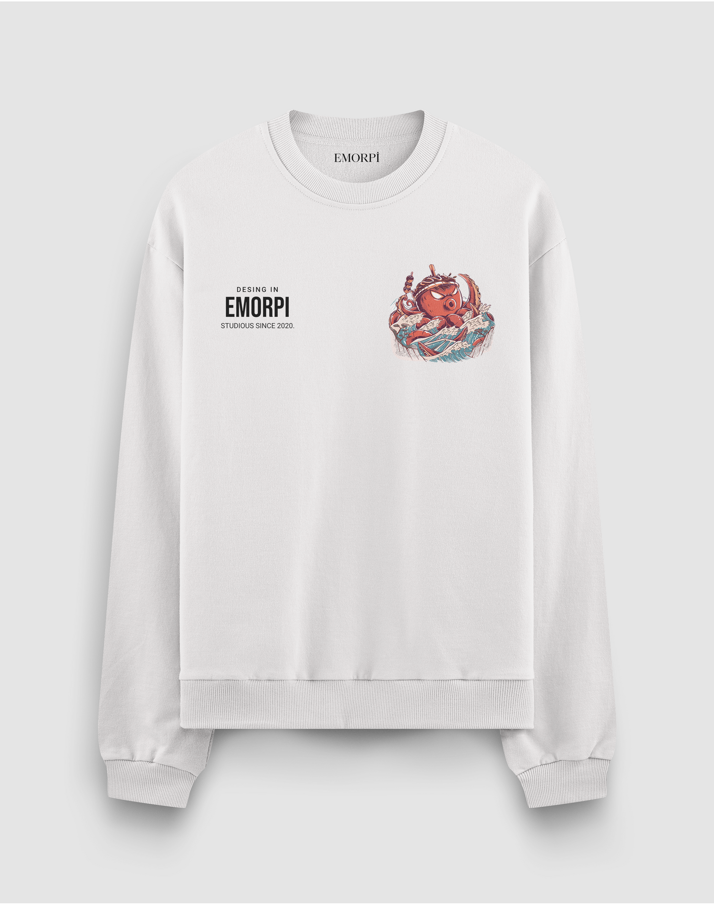 BY EMORPİ AHTAPOT 3 İplik Şardonlu Oversize Sweatshirt
