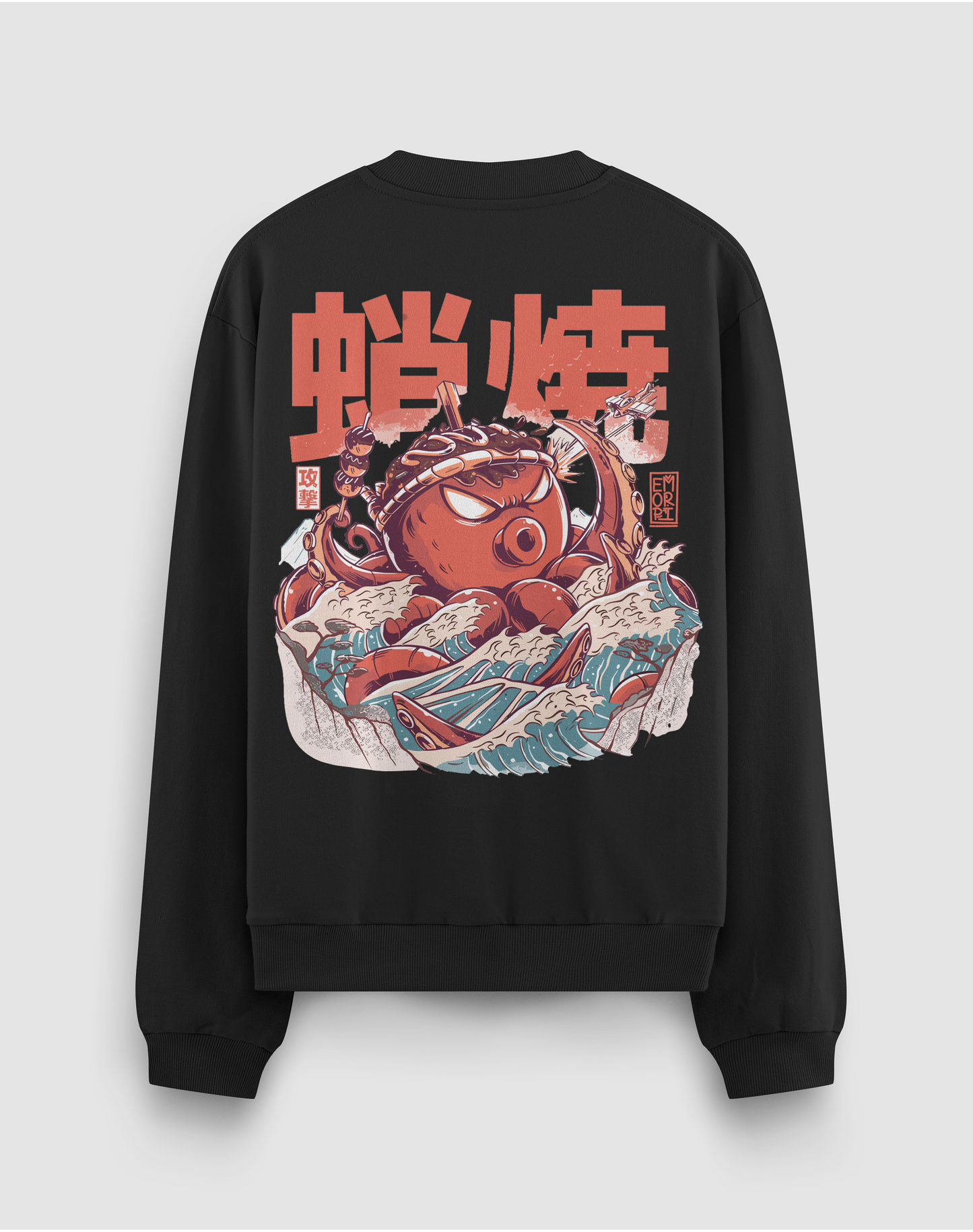 BY EMORPİ AHTAPOT 3 İplik Şardonlu Oversize Sweatshirt