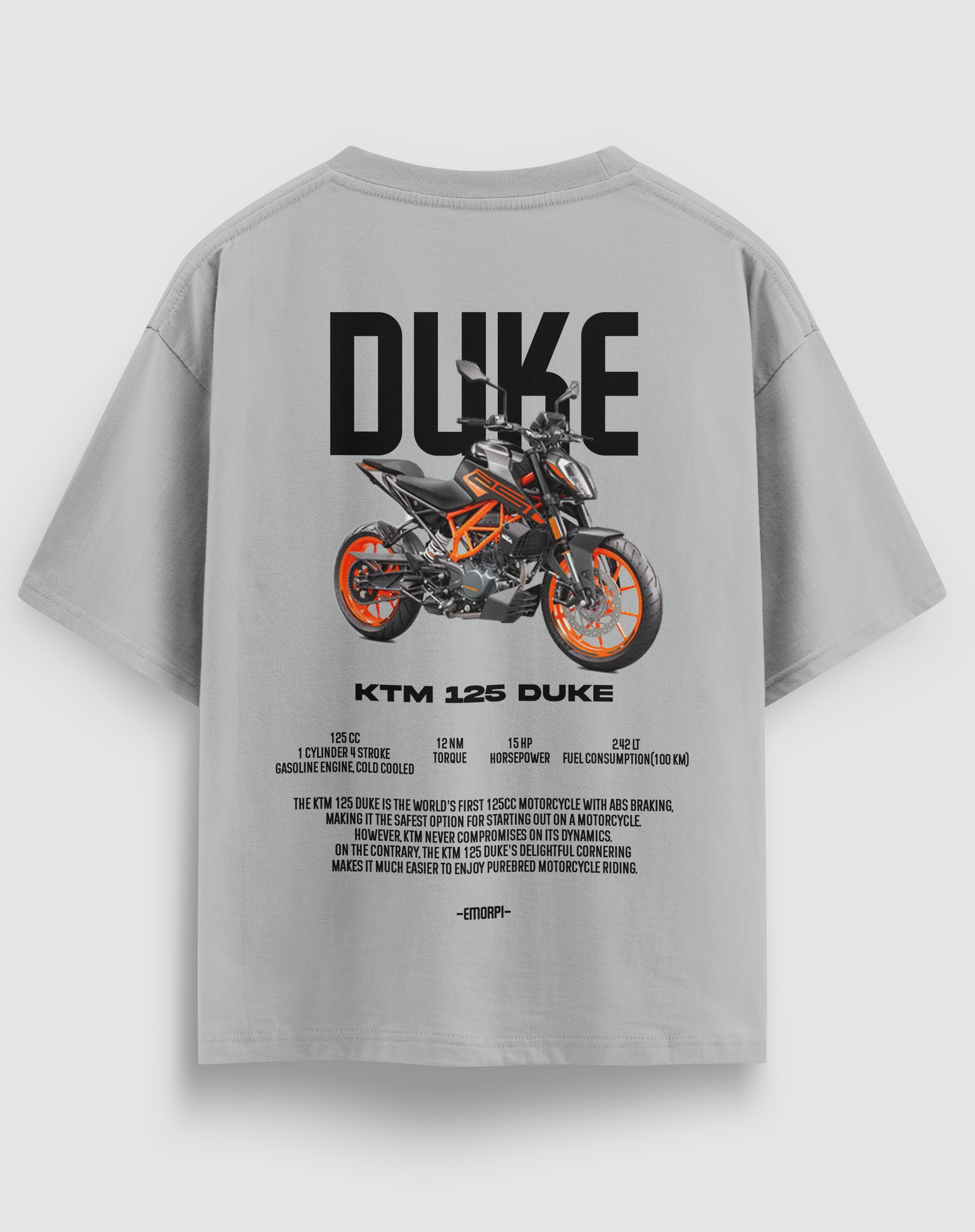 KTM 125 Duke Motorcu Tişört – Regular Fit, Tasarım Baskı | Emorpi®