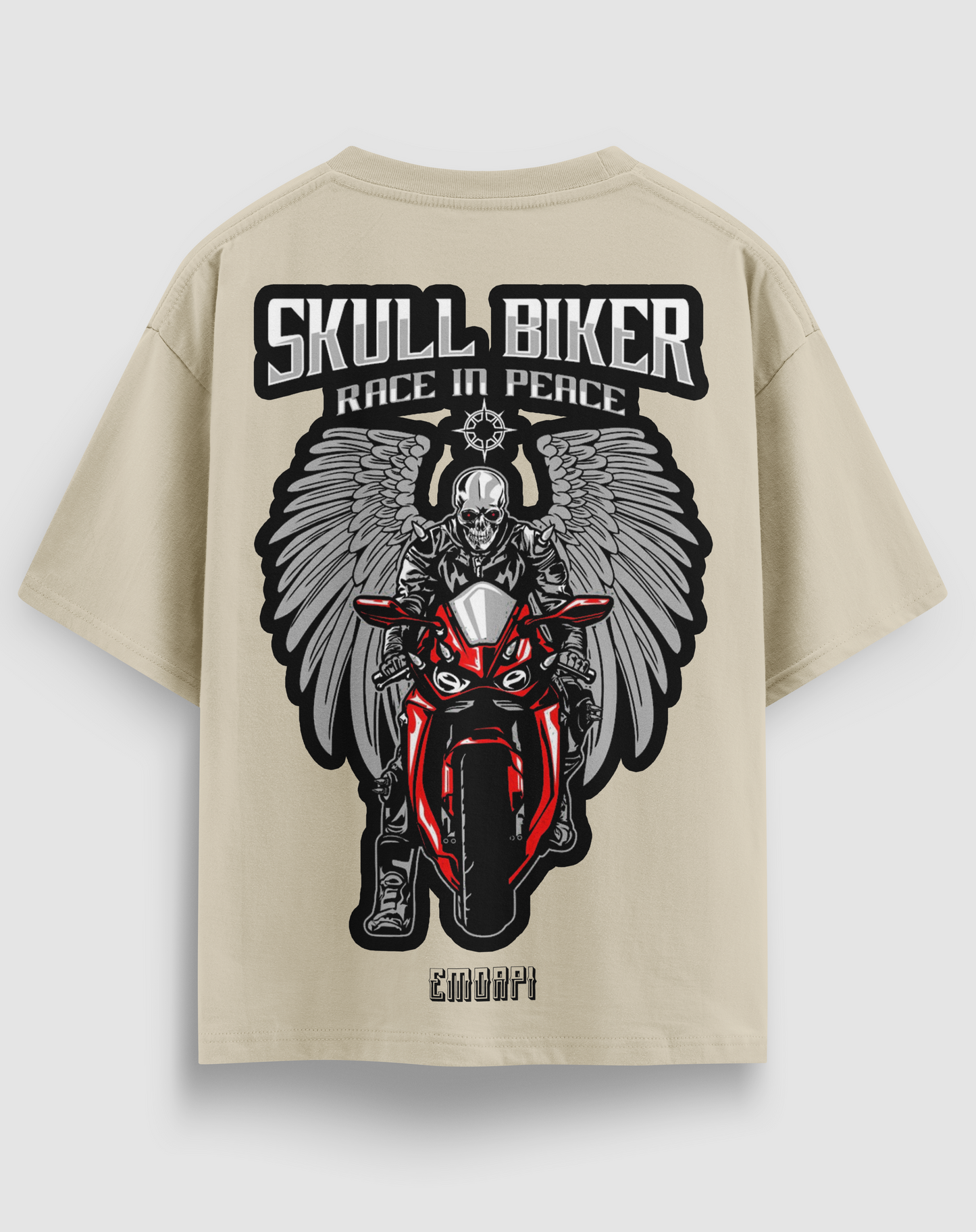 Skull Biker Motorcu Tişört – Regular Fit, Tasarım Baskı | Emorpi®