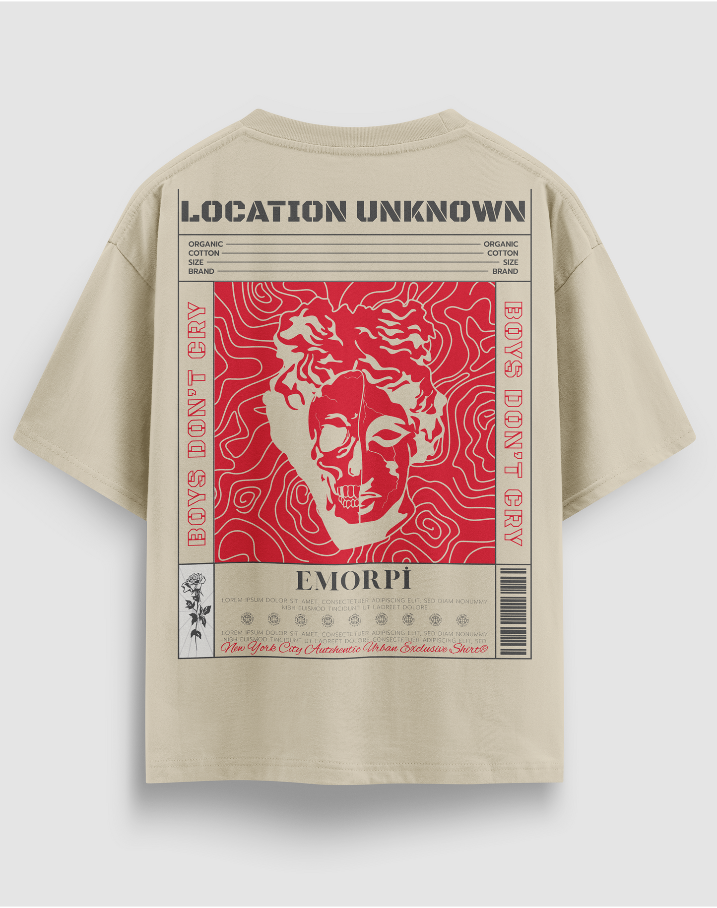 Location Baskılı Regular Fit Motorcu Tişörtü