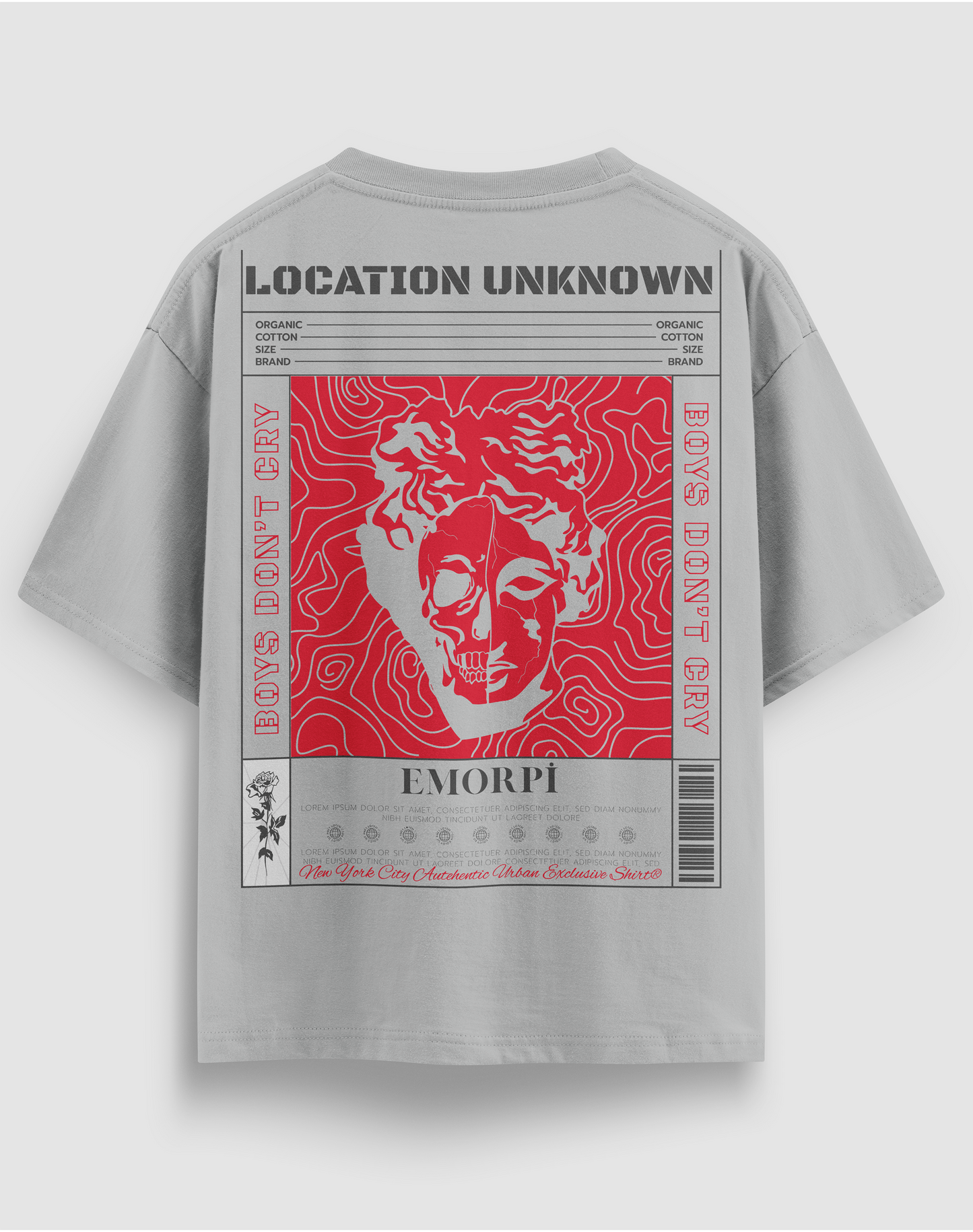 Location Baskılı Regular Fit Motorcu Tişörtü