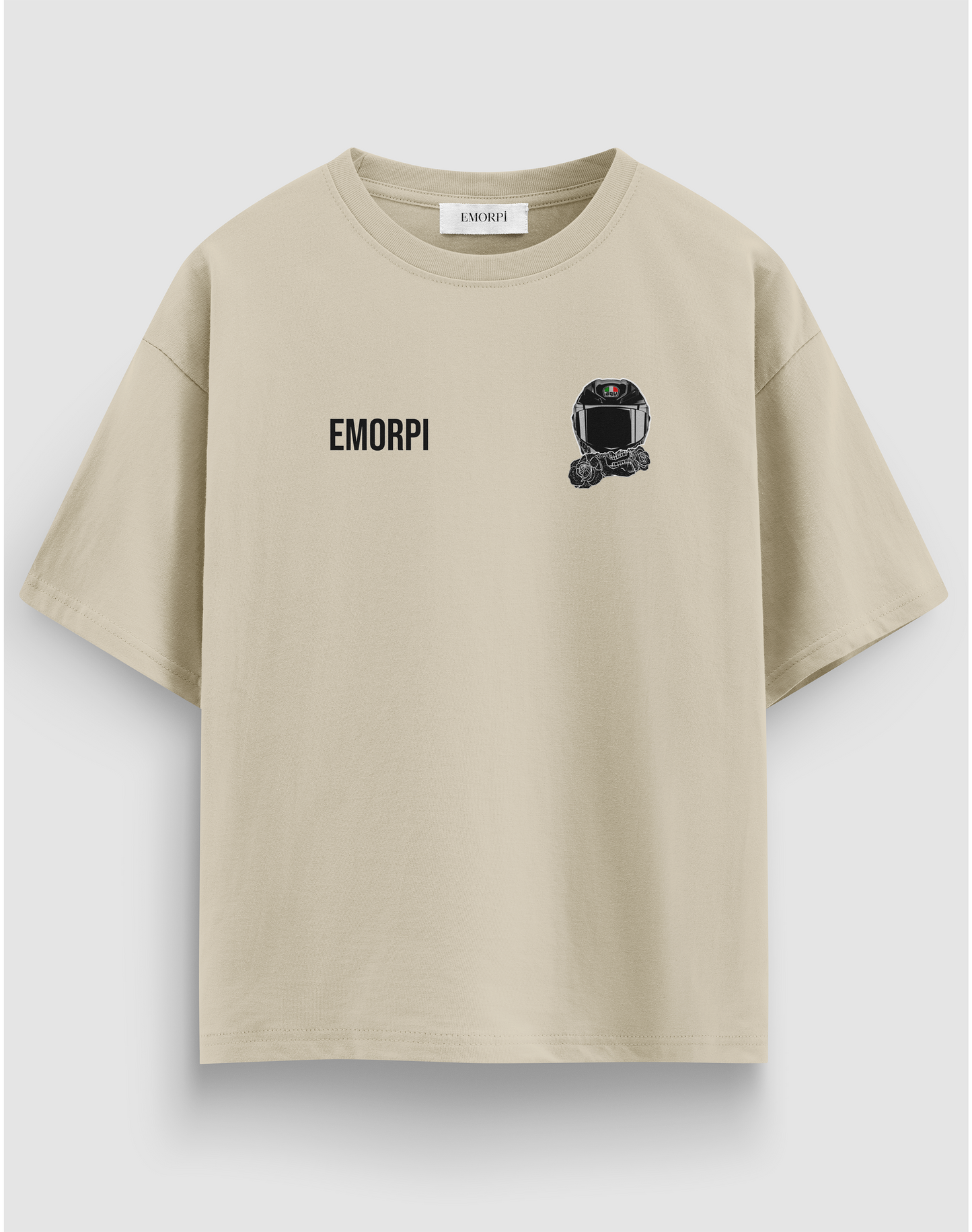 Deadly Motorcu Kaskı Baskılı Regular Fit Motorcu Tişört