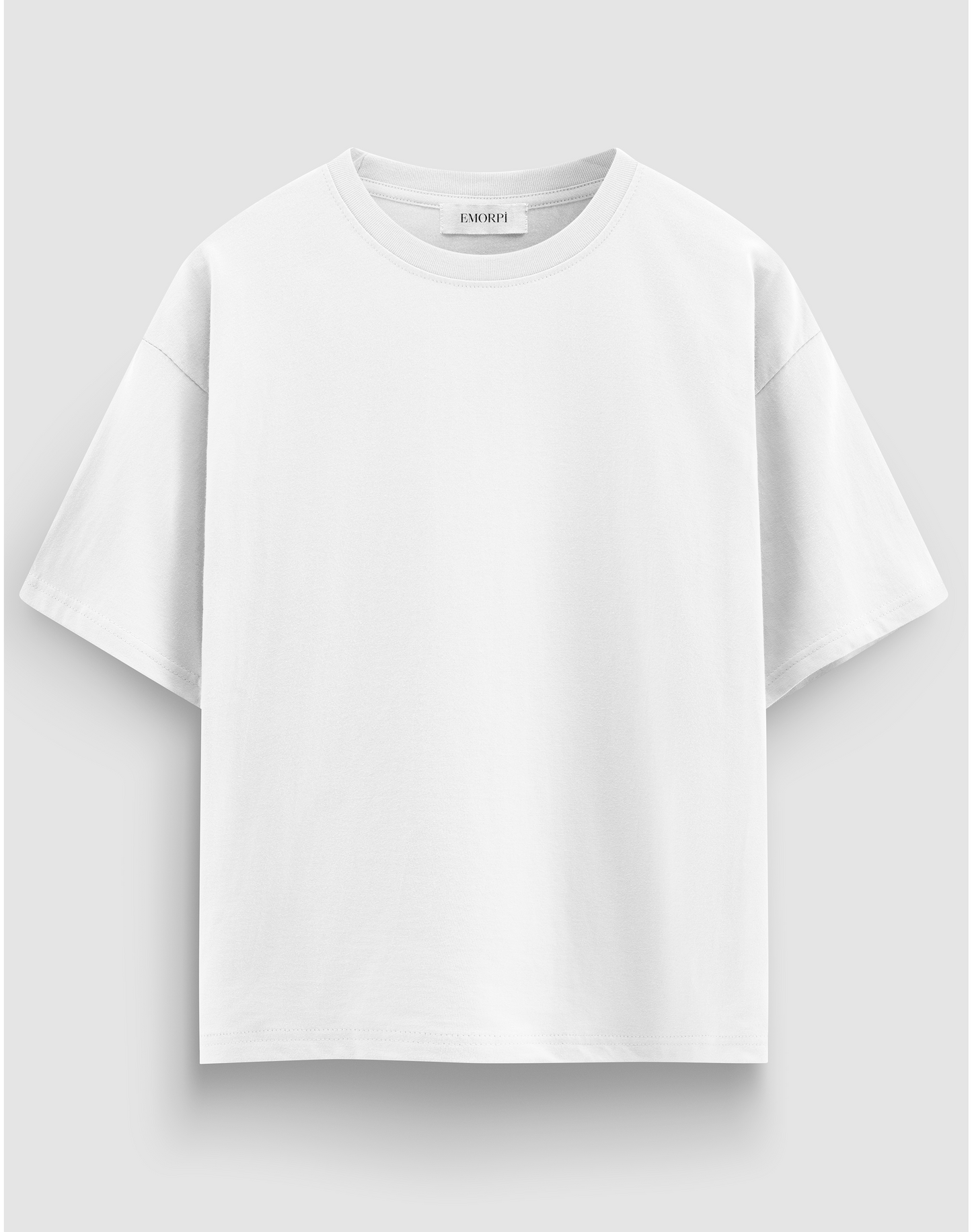 Beyaz Regular Kalıp Baskısız Tişört | Emorpi®