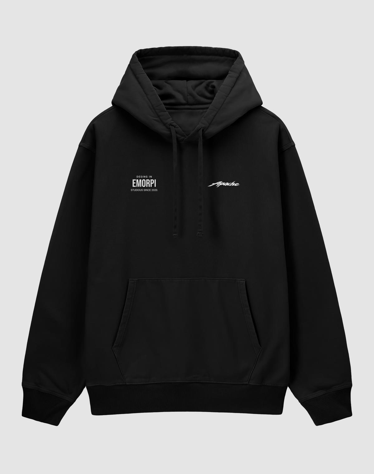 TVS Apache RTR 200 baskılı oversize hoodie, siyah, önden görünüm