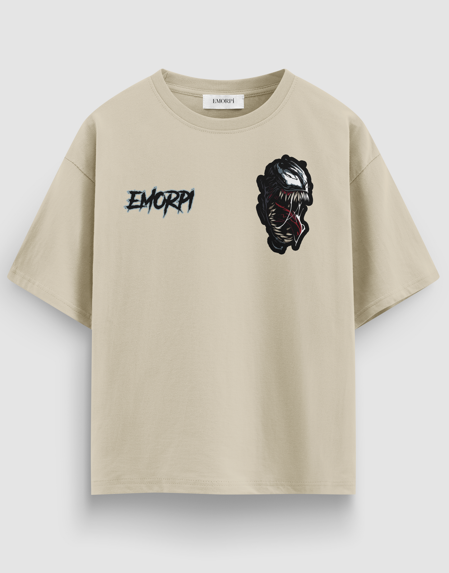 Venom Biker Motorcu Tişört – Siyah / Beyaz / Gri / Bej – Regular Fit | Emorpi®