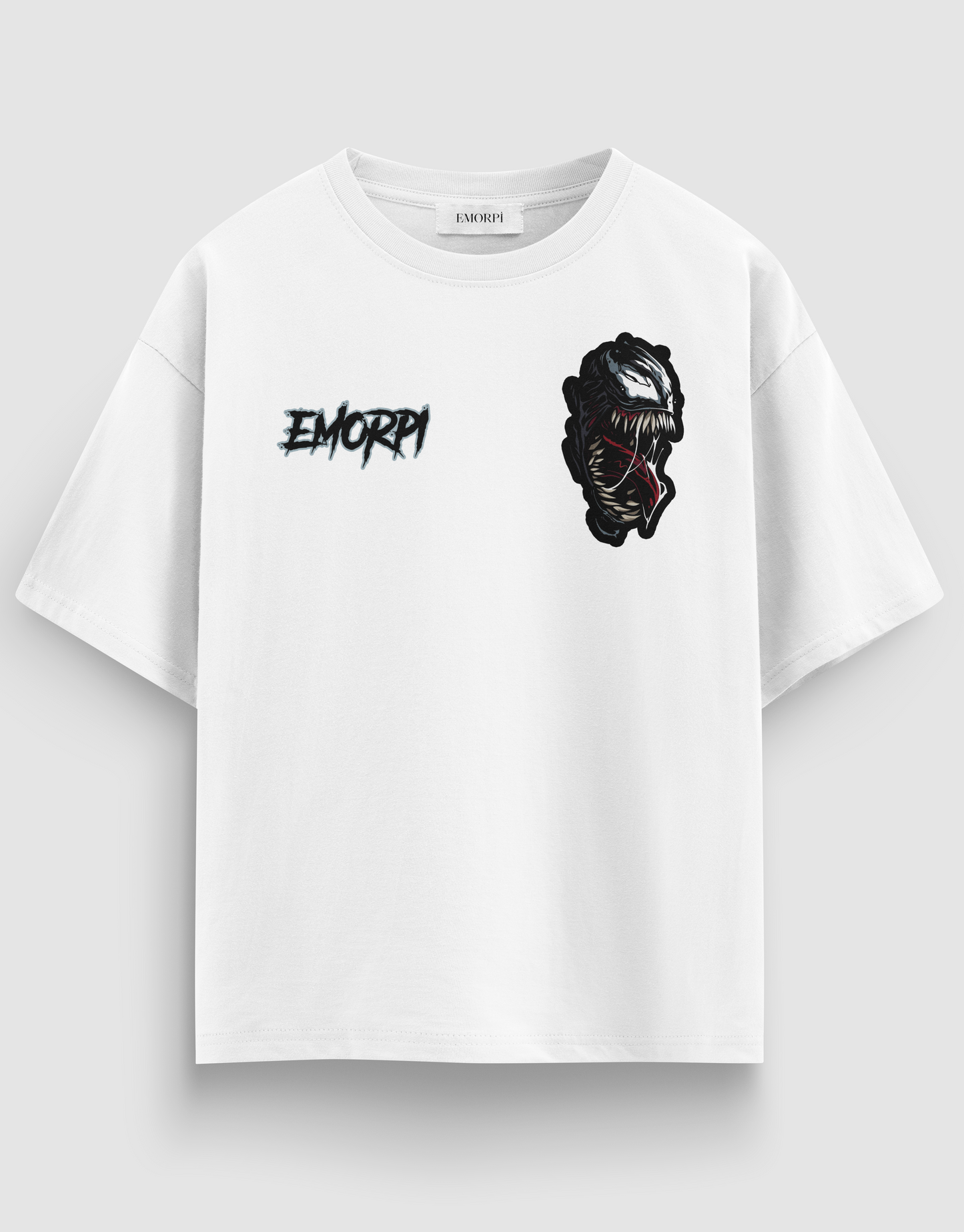 Venom Biker Motorcu Tişört – Siyah / Beyaz / Gri / Bej – Regular Fit | Emorpi®