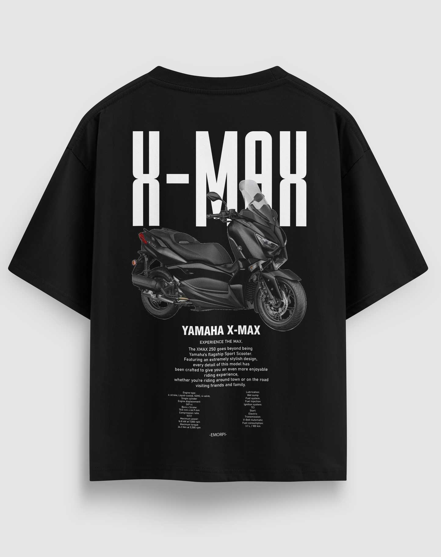 X-Max Motorcu Tişört – Regular Fit, Tasarım Baskı | Emorpi®
