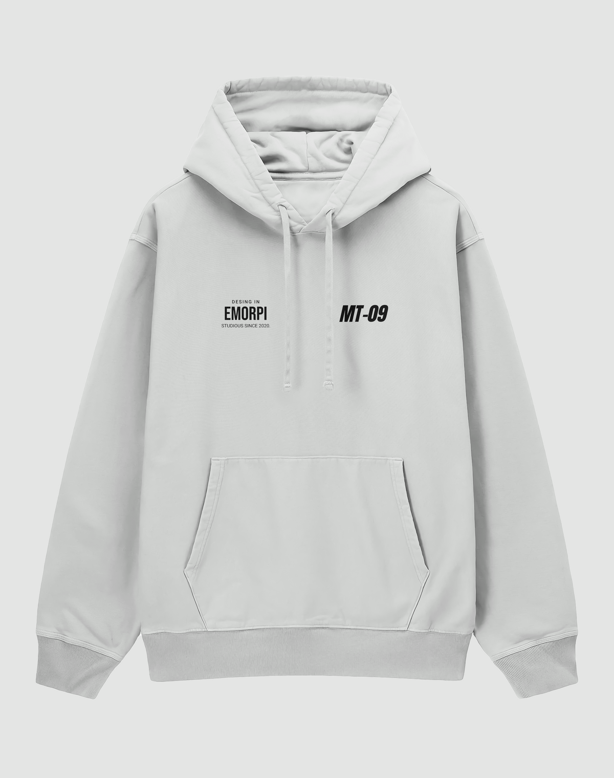 Yamaha MT-09 baskılı oversize hoodie, beyaz, önden görünüm