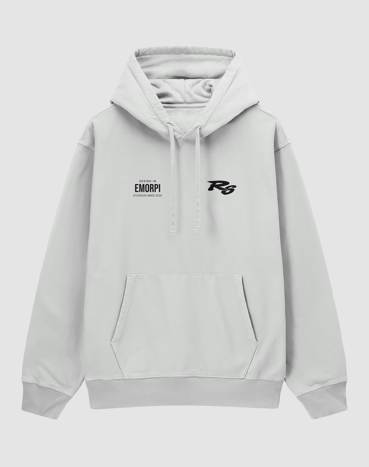 Yamaha R6 baskılı oversize hoodie, beyaz, önden görünüm