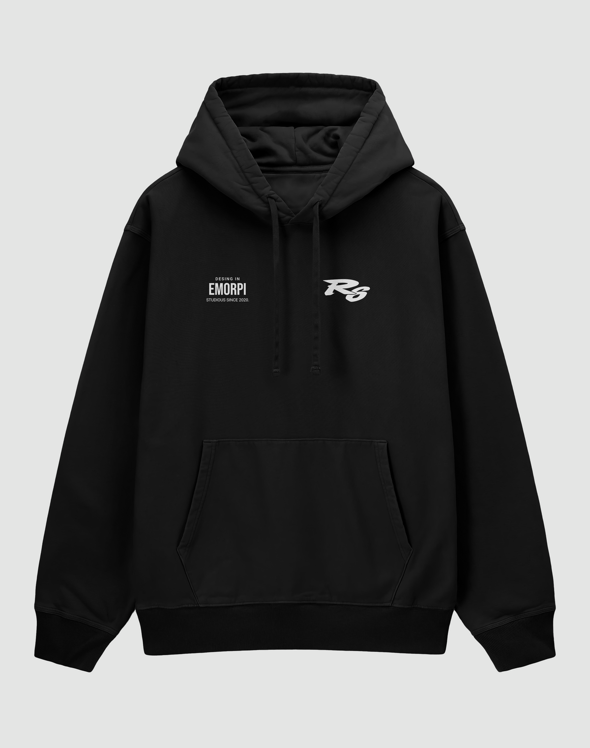 Yamaha R6 baskılı oversize hoodie, siyah, önden görünüm